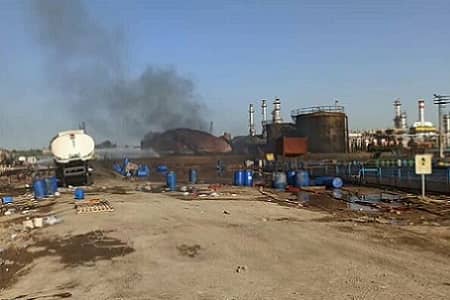 حادثه آتش سوزی پالایشگاه تهران